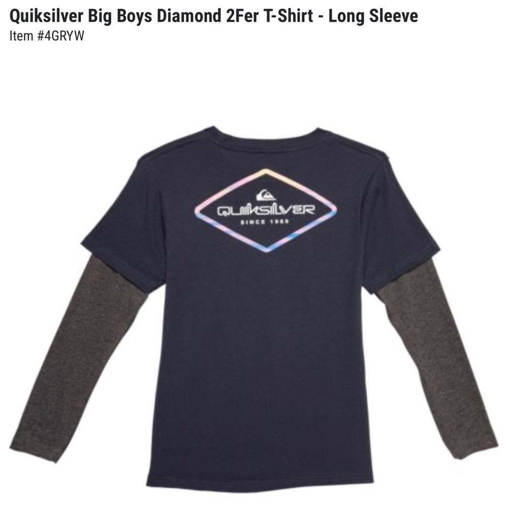 Boys Quiksilver Navy & Dark Gray Long Sleeve